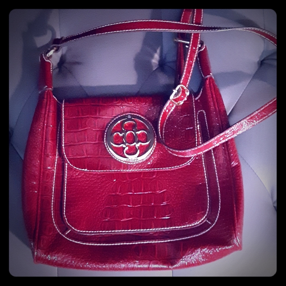 Red shoulder bag